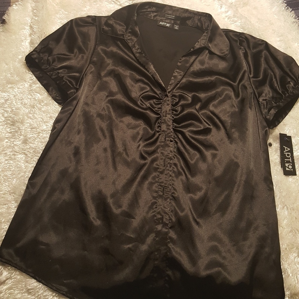 Apt 9 black satin shirt